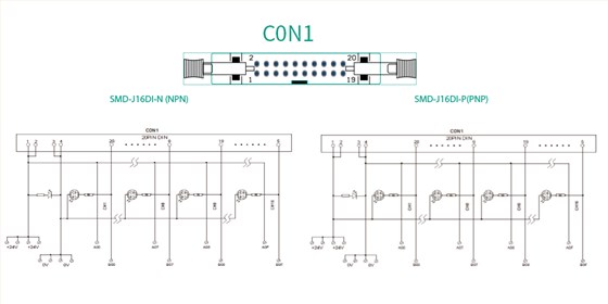 16路独立输入NPN / PNP SMD-J16DI-N / SMD-J16DI-P