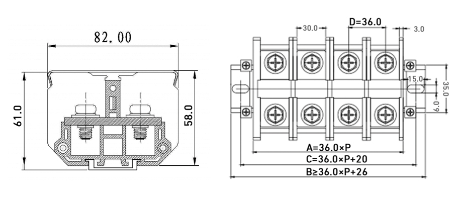 TR系列板式螺钉接线端子 TR-200A