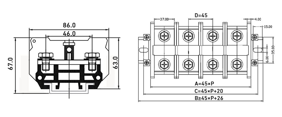 TR系列板式螺钉接线端子 TR-300A