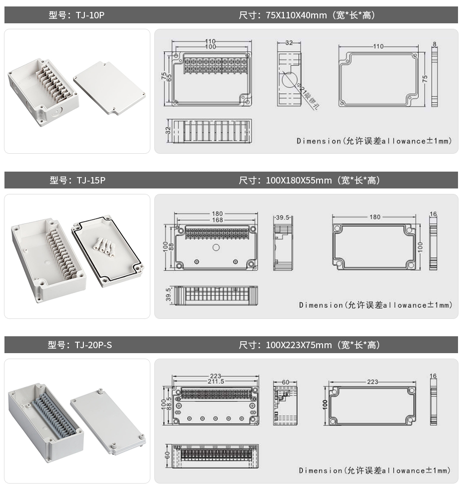 TJ系列接线端子盒 